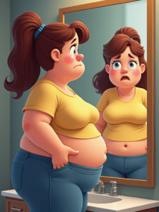 Sad Crying Woman Over Weight Woman