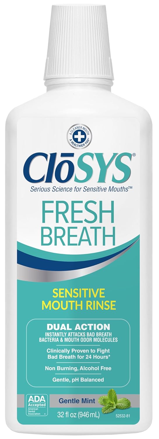 CloSYS Sensitive Mouthwash, Ounce, Gentle Mint, Alcohol F