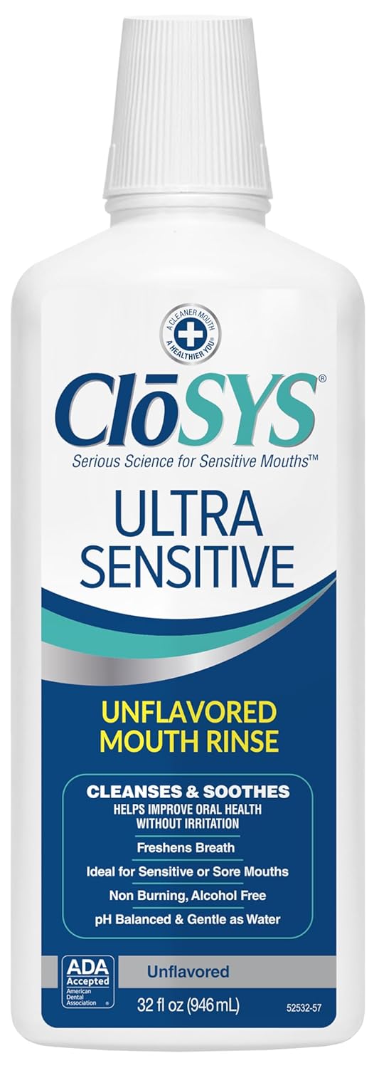 CloSYS Ultra Sensitive Mouthwash, Unflavored Alcohol Free, D