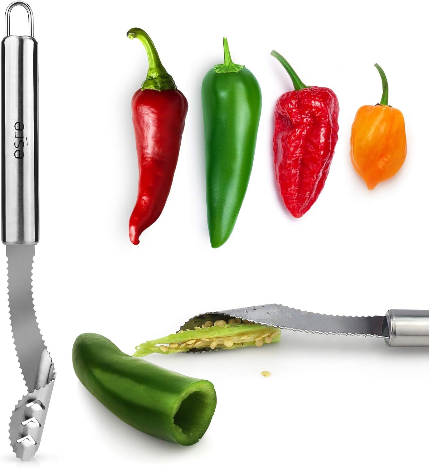 Stainless Steel Pepper Core Remover, Jalapeno Pepper Corer T