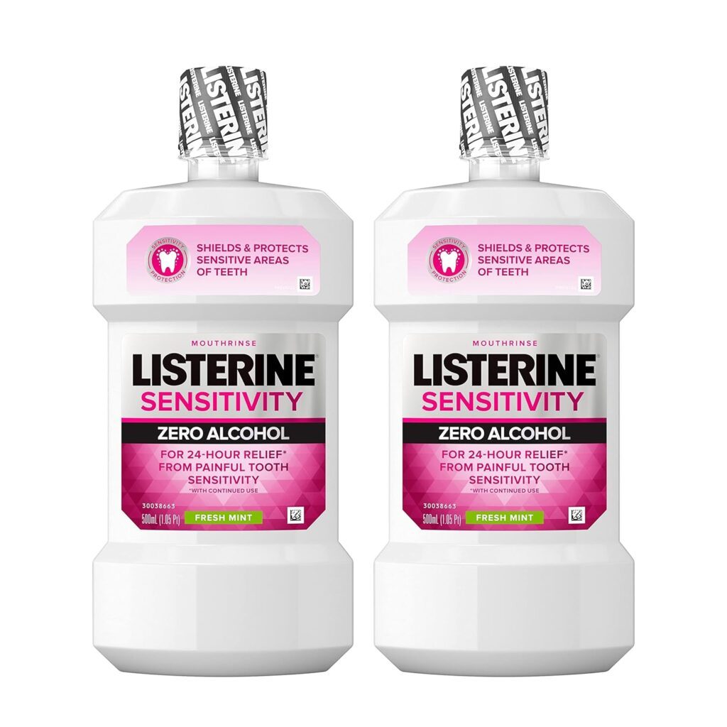 Listerine Sensitivity Mouthwash, Zero Alcohol, Less Intense