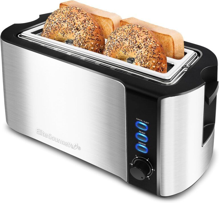 Elite Gourmet Ect Long Slot Slice Toaster, Reheat,