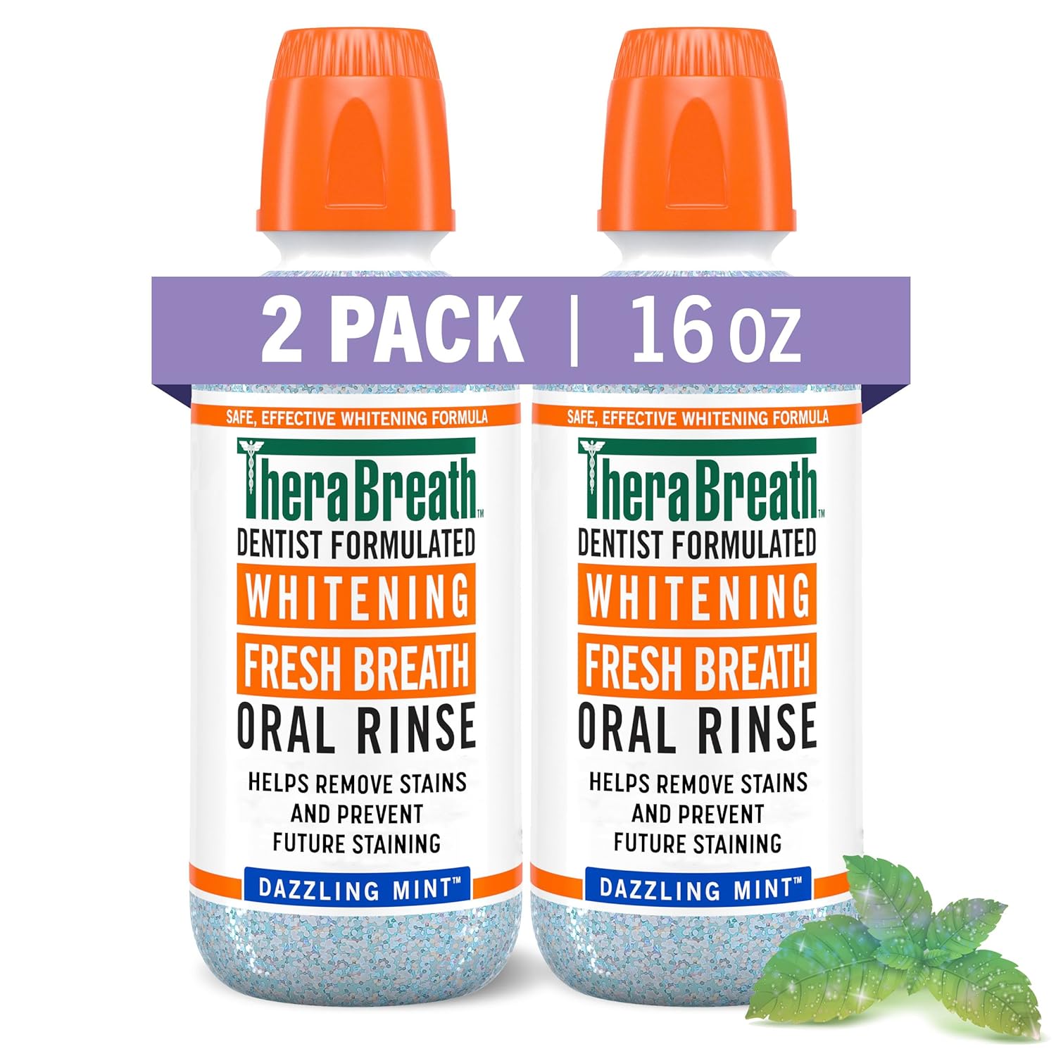 TheraBreath Whitening Mouthwash, Dazzling Mint, Dentist Form