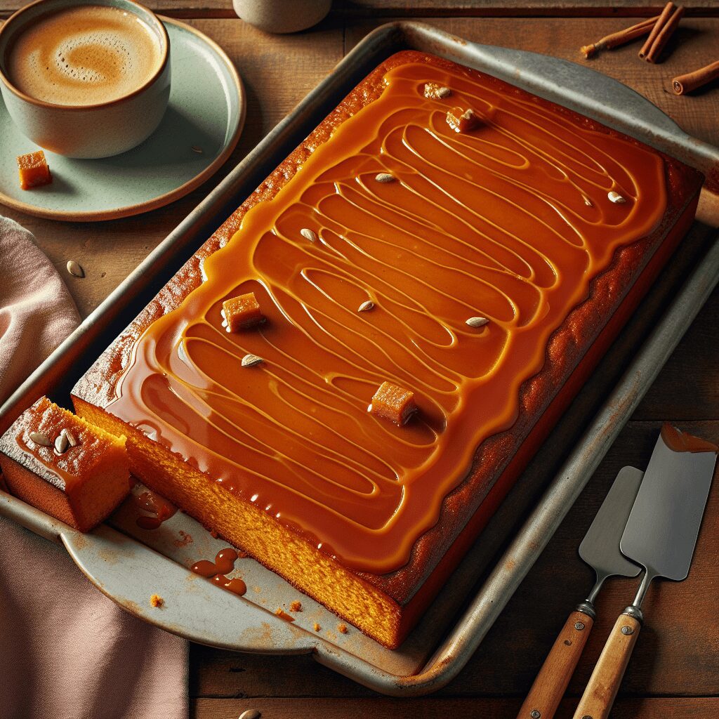 Pumpkin Caramel Sheet Cake