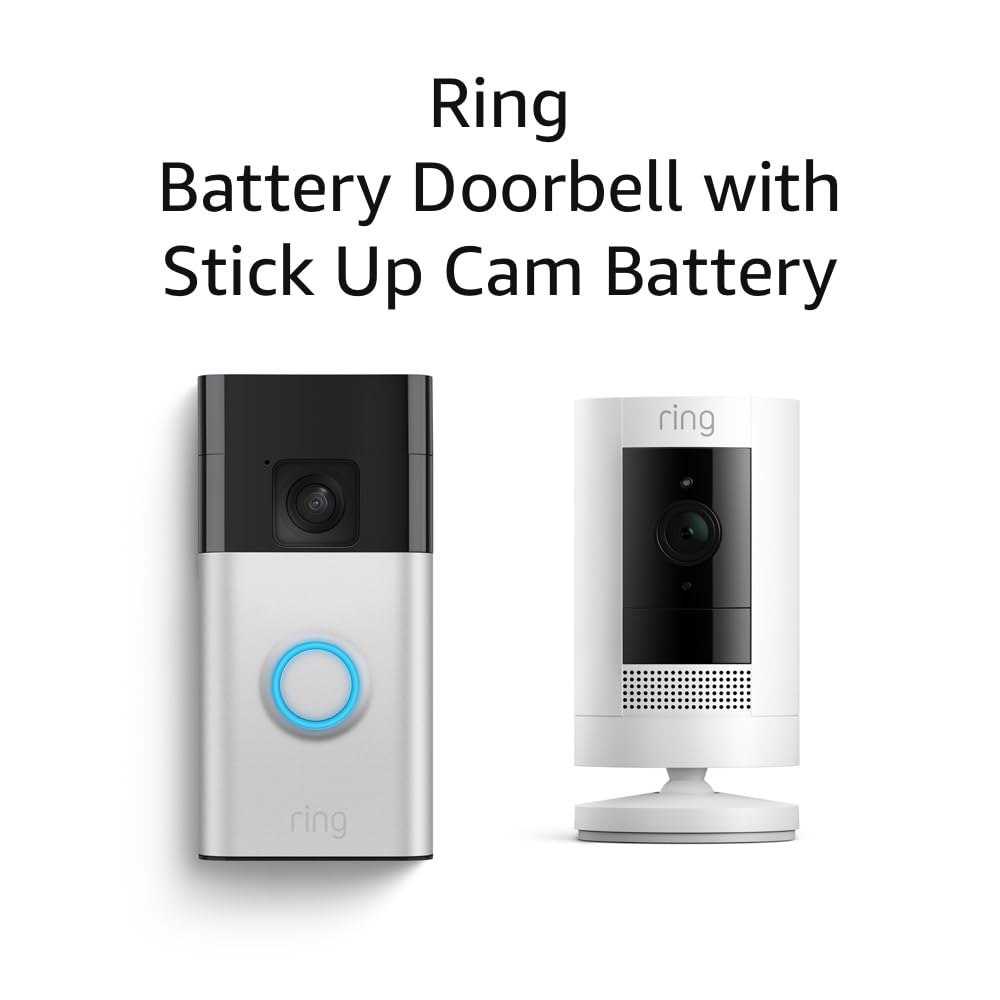 All new Ring Battery Doorbell with Ring Stick Up Cam Battery