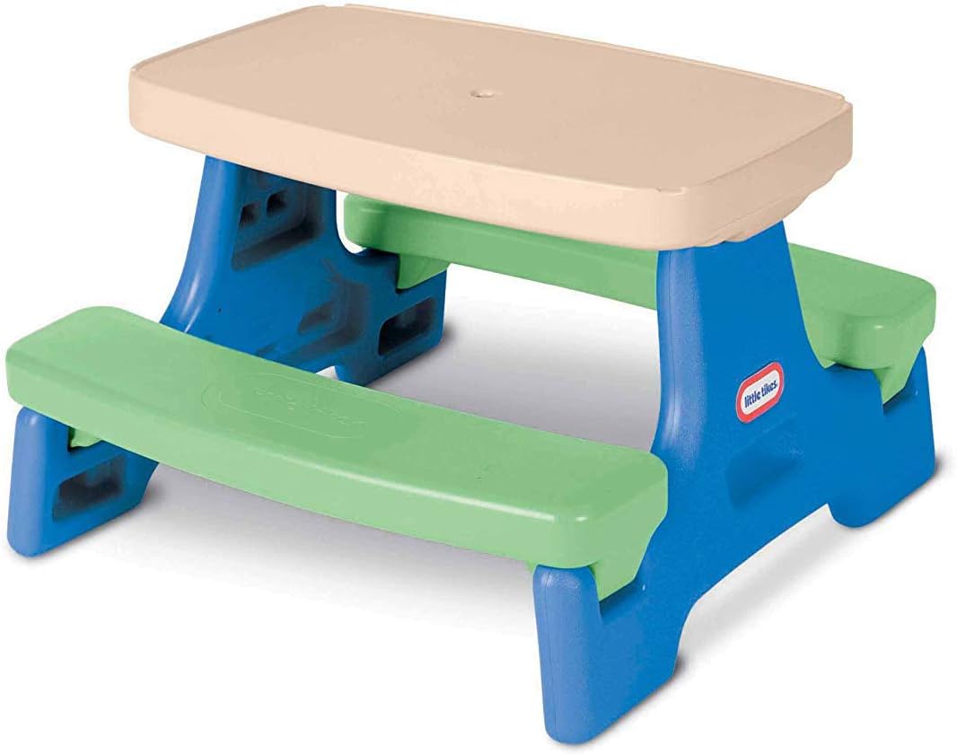 Little Tikes Easy Store Jr Kid Picnic Play Table, Blue,gree