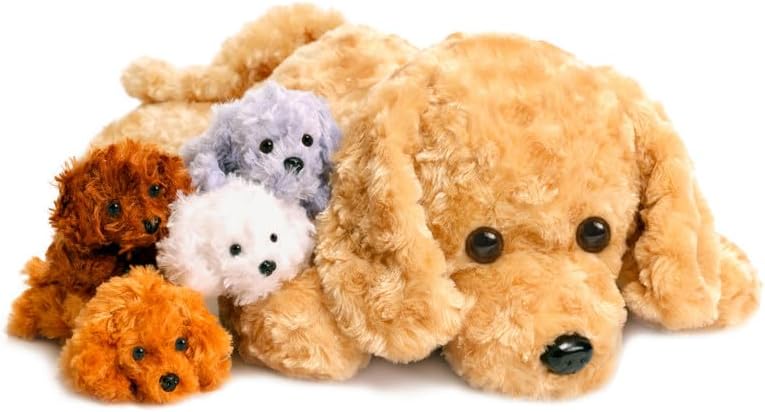 Pieces Dog Stuffed Animals for Girls, Mommy Dog with