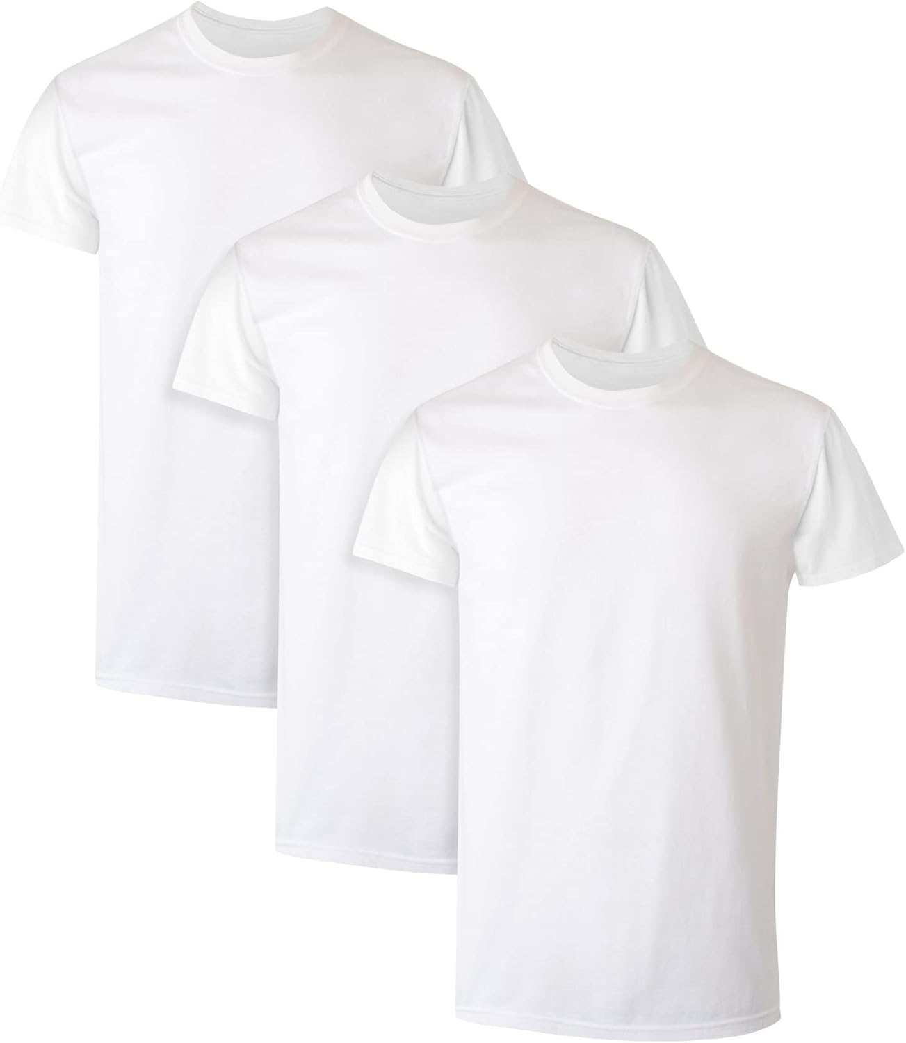 Hanes Men's Cotton, Moisture Wicking Crew Tee Undershirts, M