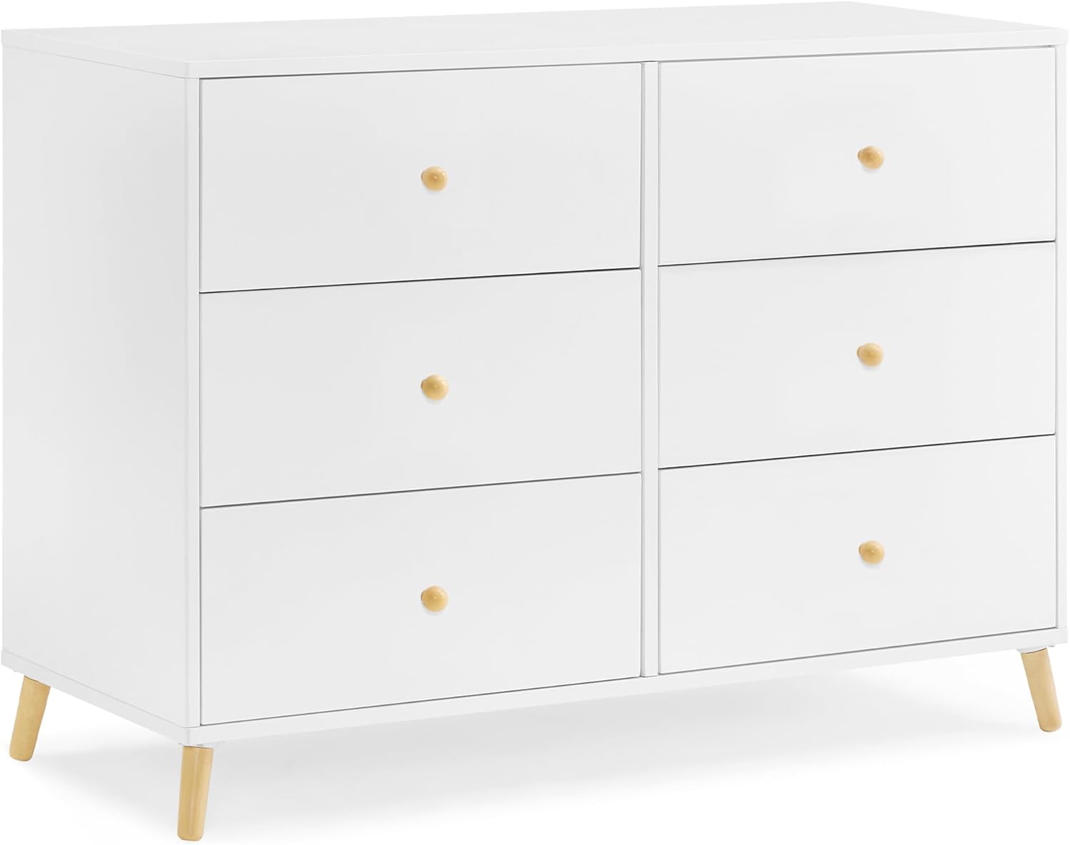 Delta Children Essex Drawer Dresser, Bianca White/Natural