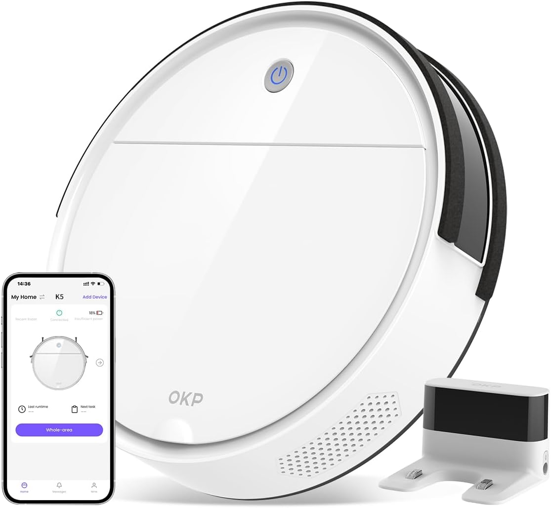 OKP Robot Vacuum Cleaner, Tangle Free, Super Thin, Low Noise