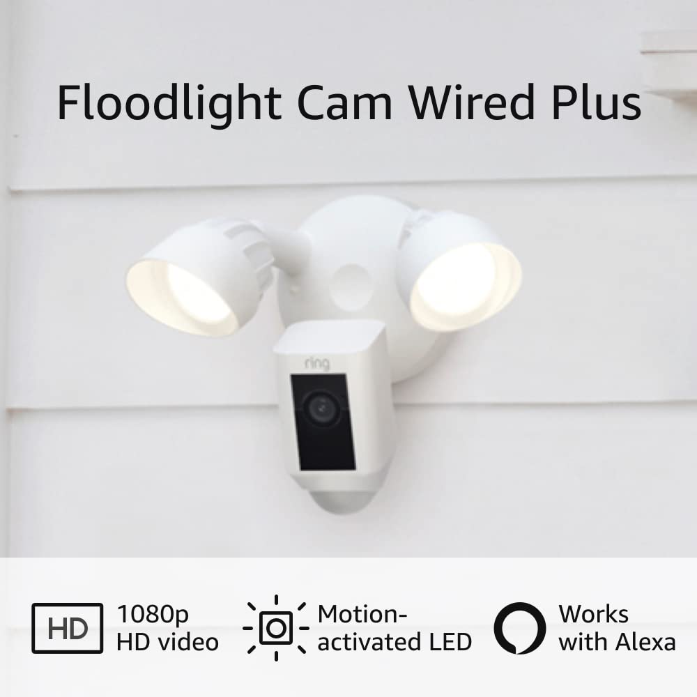 Ring Floodlight Cam Wired Plus with motion activated p H