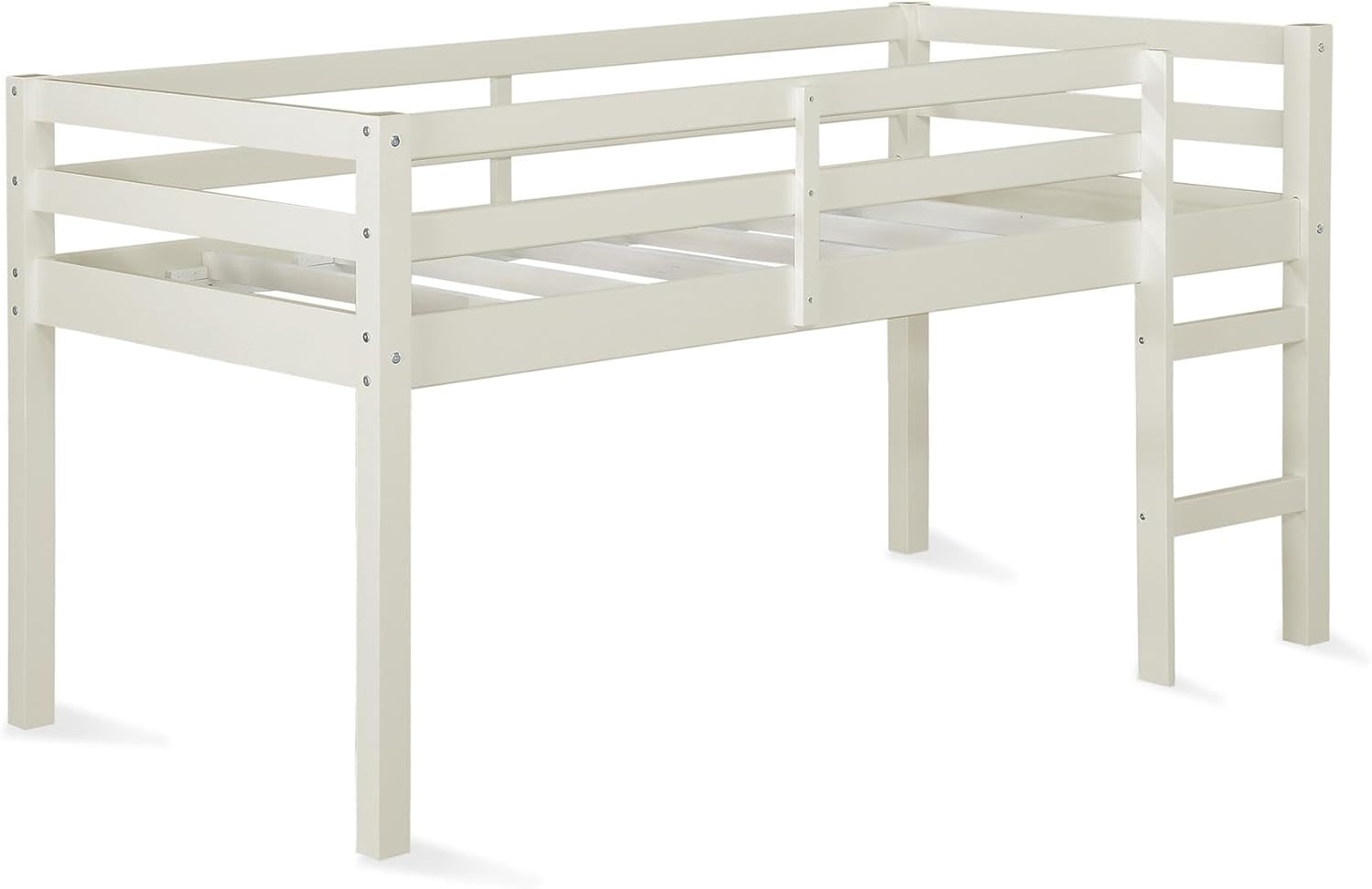 DHP Milton Twin Loft Bed, White, Traditional Small Space Jun