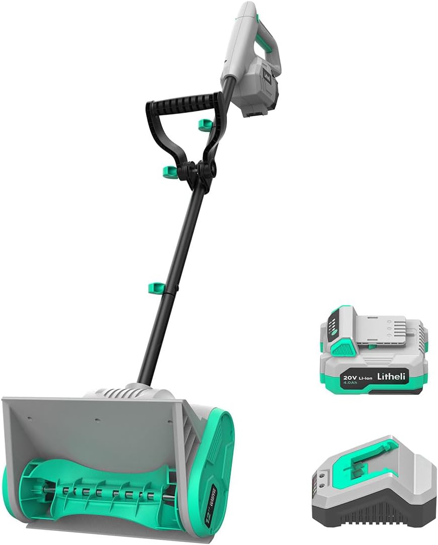 Litheli Cordless Snow Shovel, V Inch Battery Powered Sn