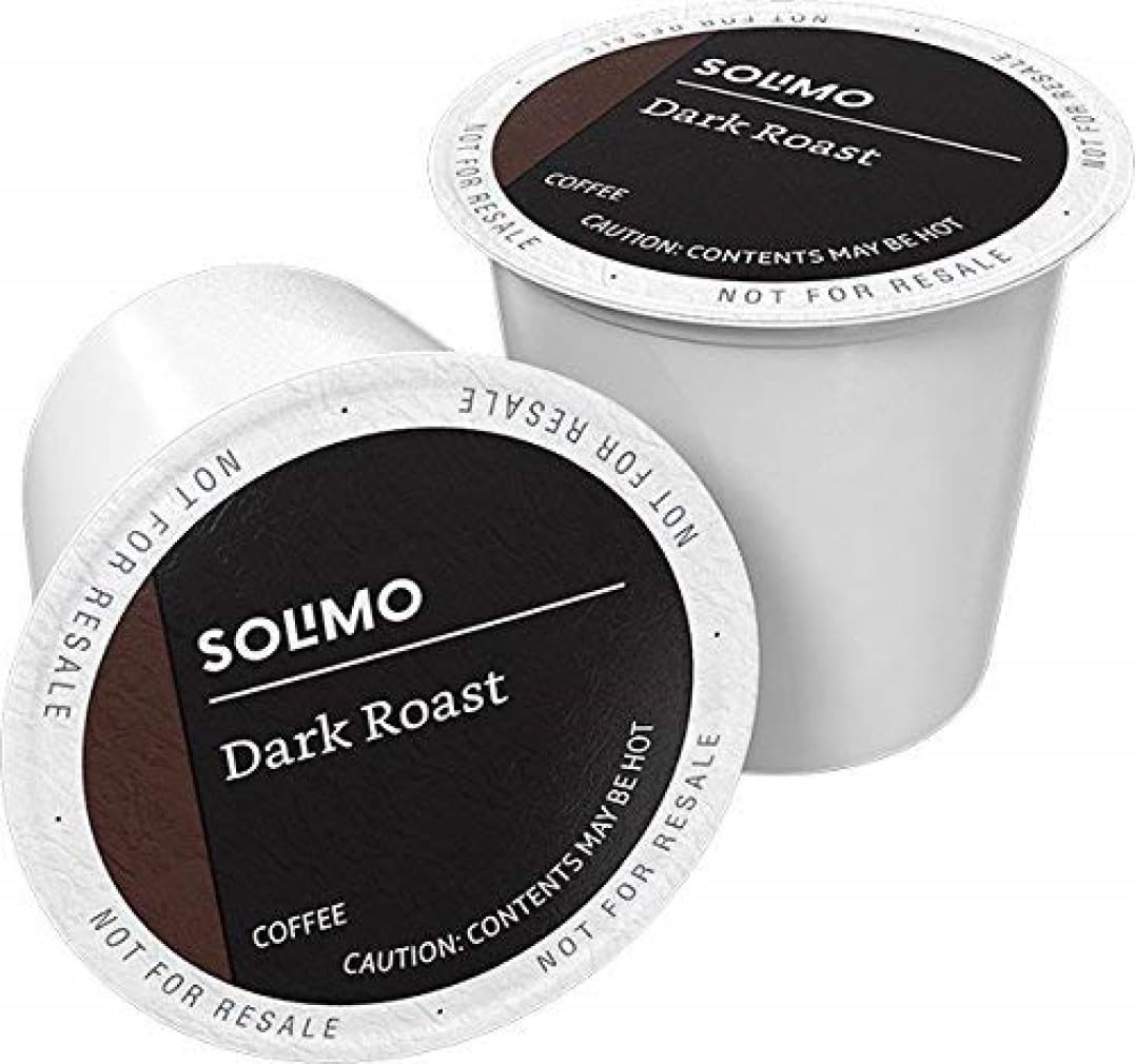 Amazon Brand Solimo Dark Roast Coffee Pods, Compatible wit