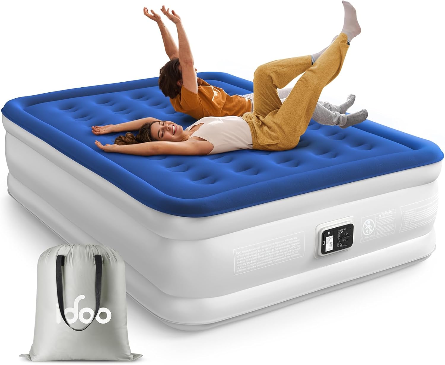 iDOO Air Mattress Queen with Built in Pump, Upgraded Inflata