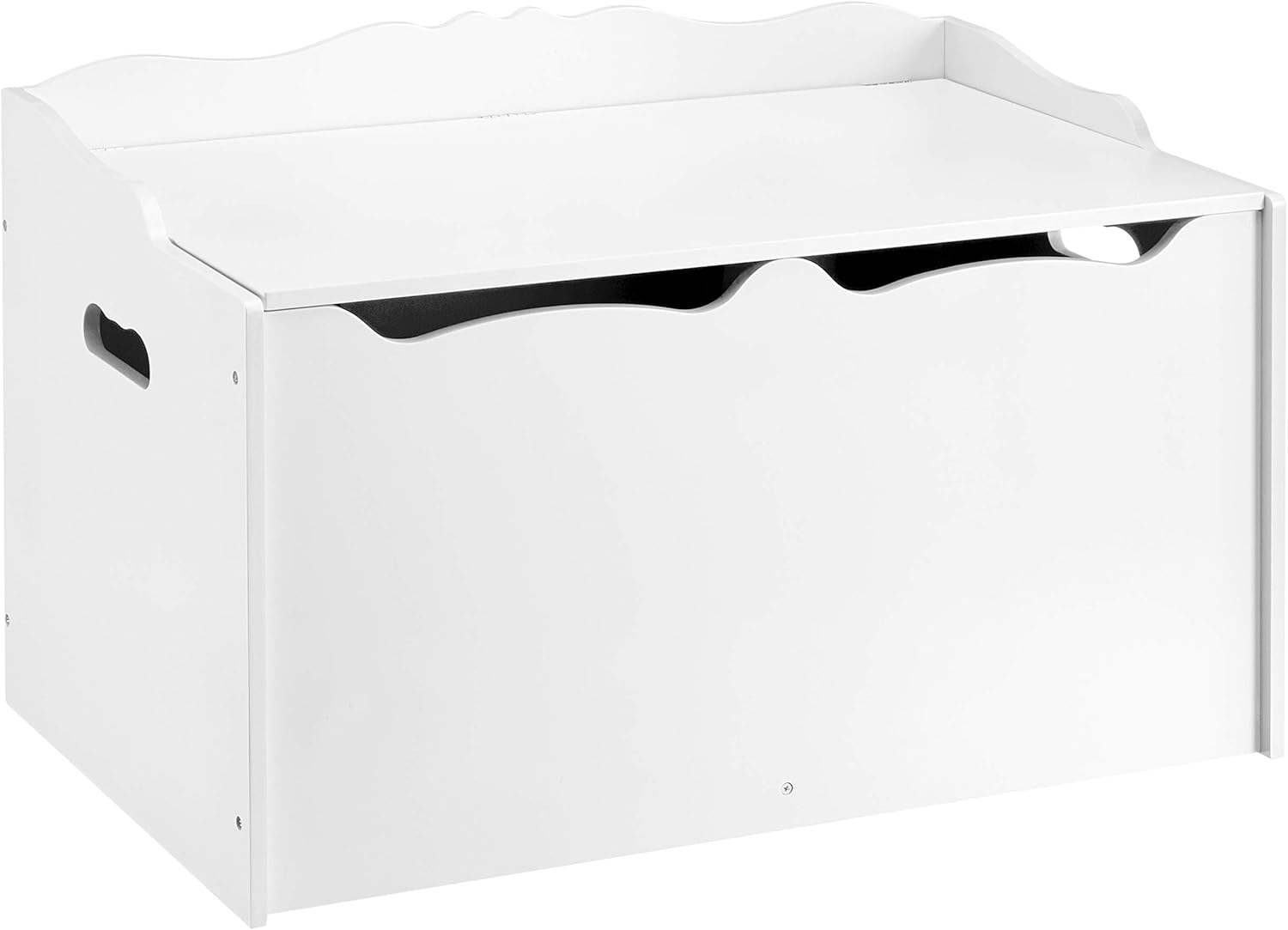 Amazon Basics Kids Wooden Toy Box Storage Chest, White, "