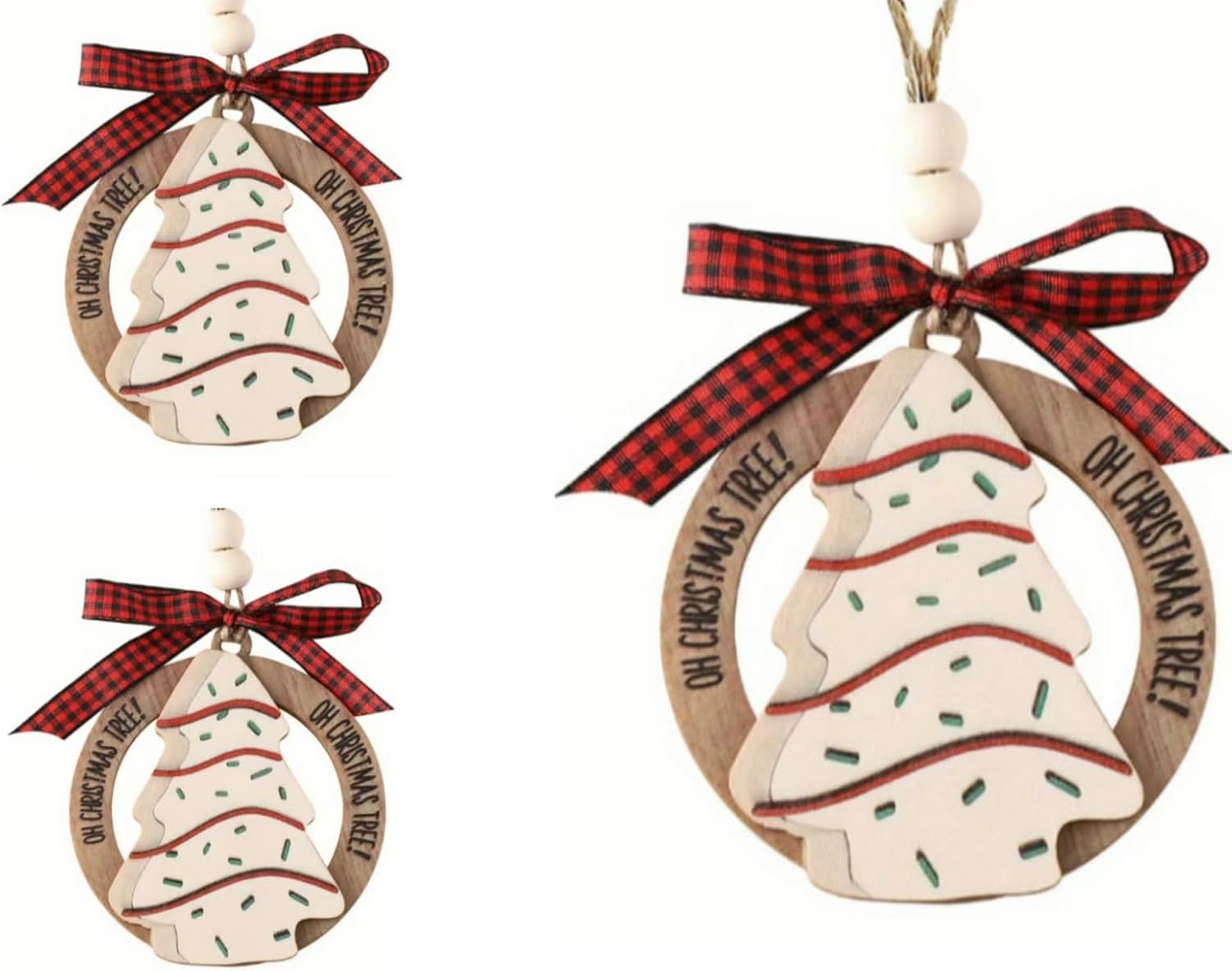 New Wooden Christmas Tree Ornaments Elegant Handcraft