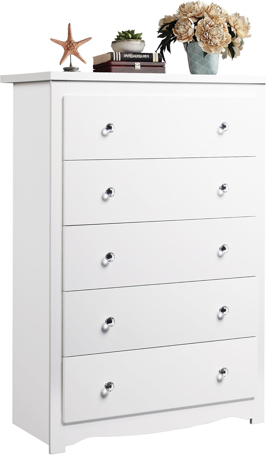 WLIVE White Wood Dresser with Drawer, Cabinets Dressers Wo