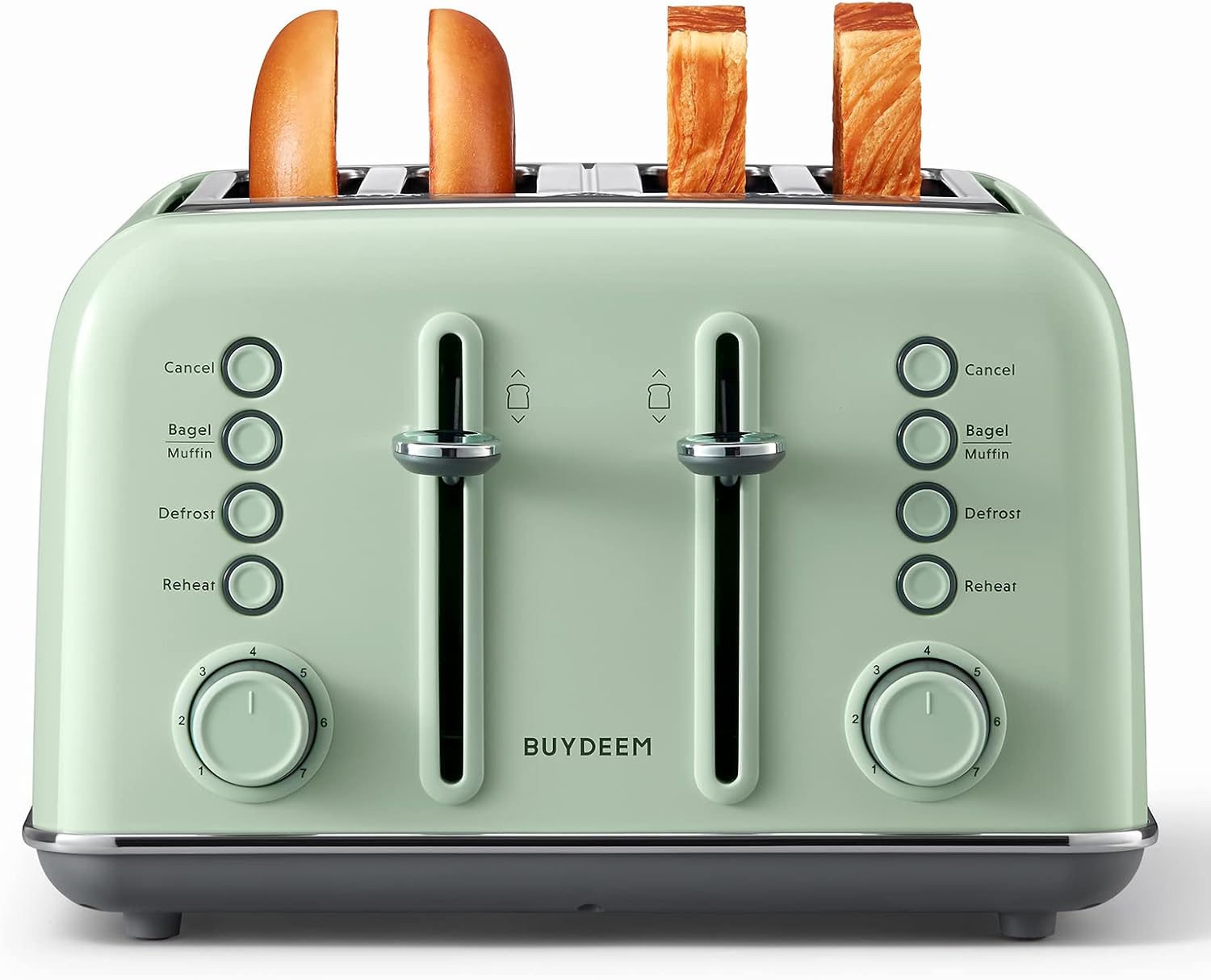 BUYDEEM DT Slice Toaster, Extra Wide Slots, Retro Stain