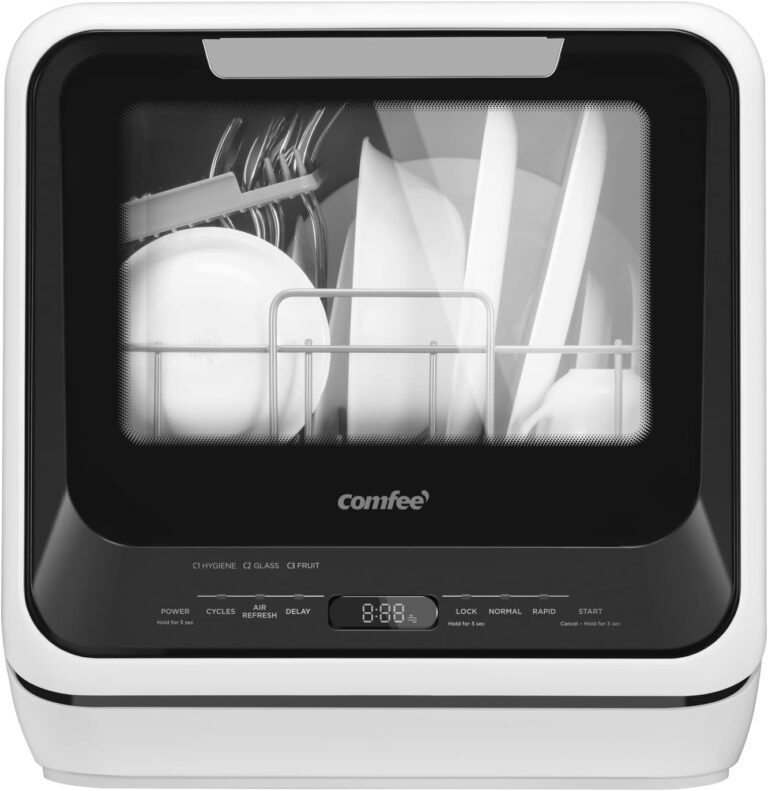 COMFEE' Portable Mini Dishwasher Countertop with L Built in