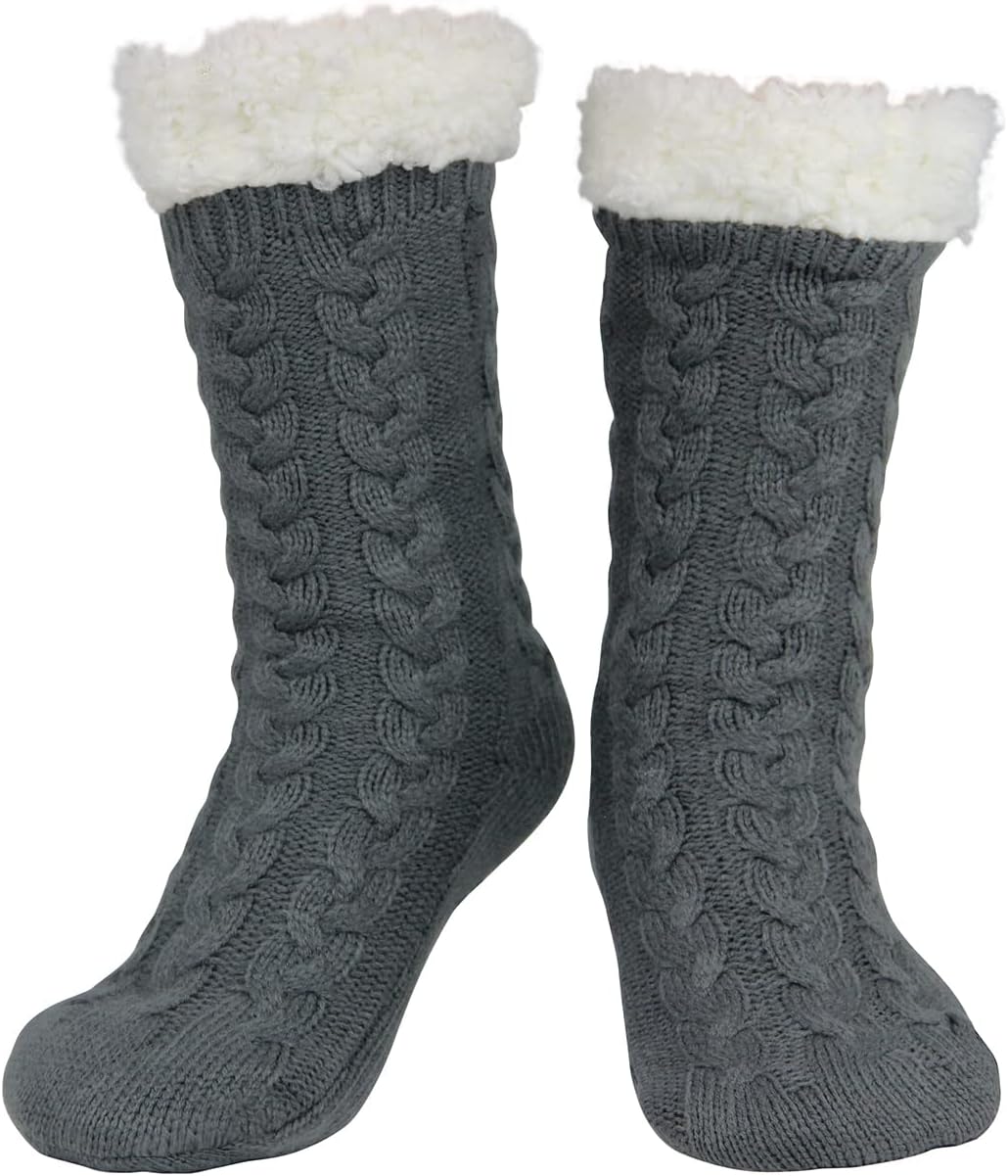 Slipper Socks for Women with Gripper Winter Non Slip