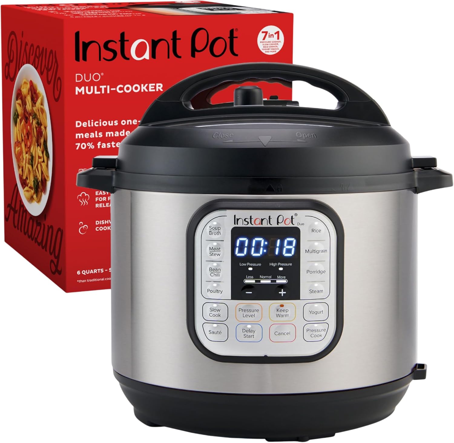 Instant Pot Duo in Electric Pressure Cooker, Slow Cooker