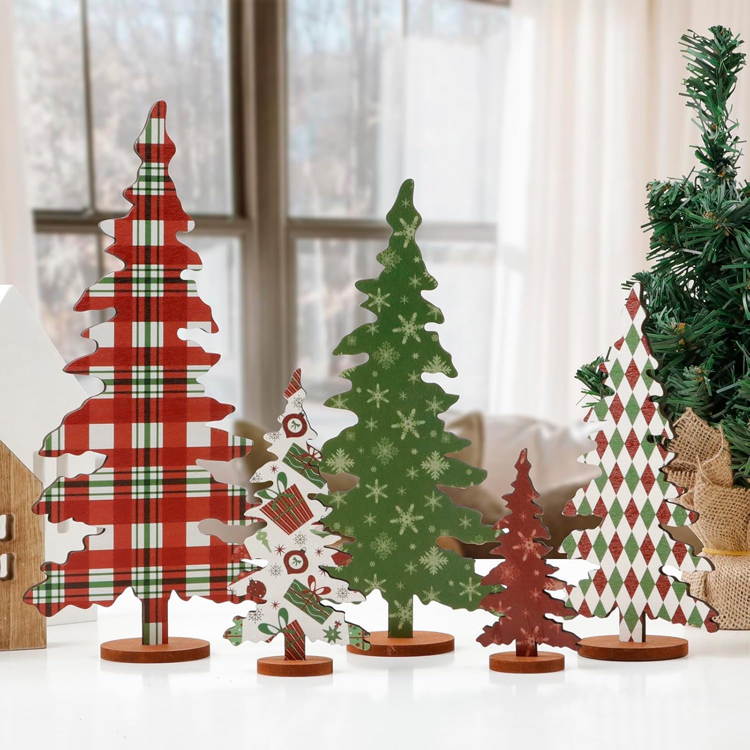 Christmas Decorations Indoor Sizes Wooden Christmas Tree S