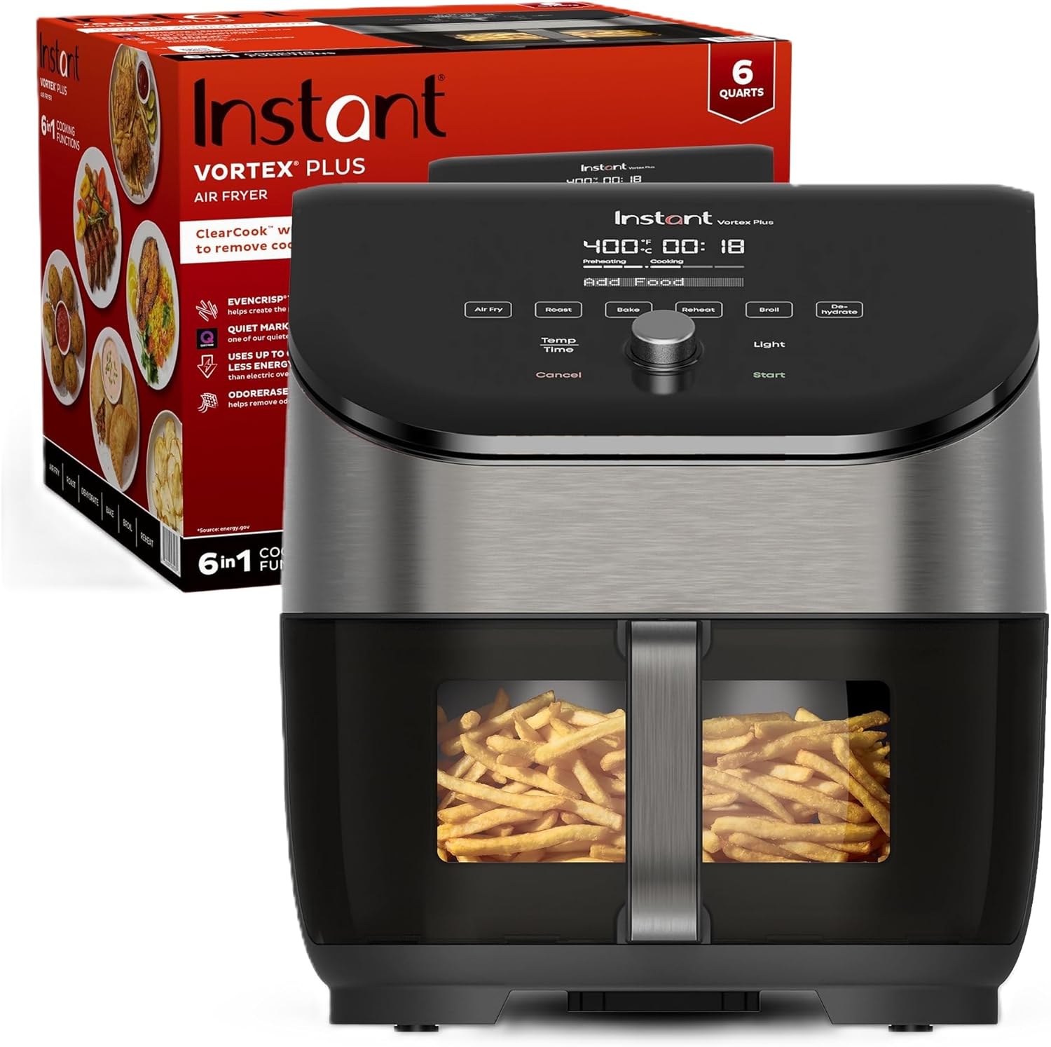 Instant Vortex Plus QT Air Fryer with Odor Erase Technology