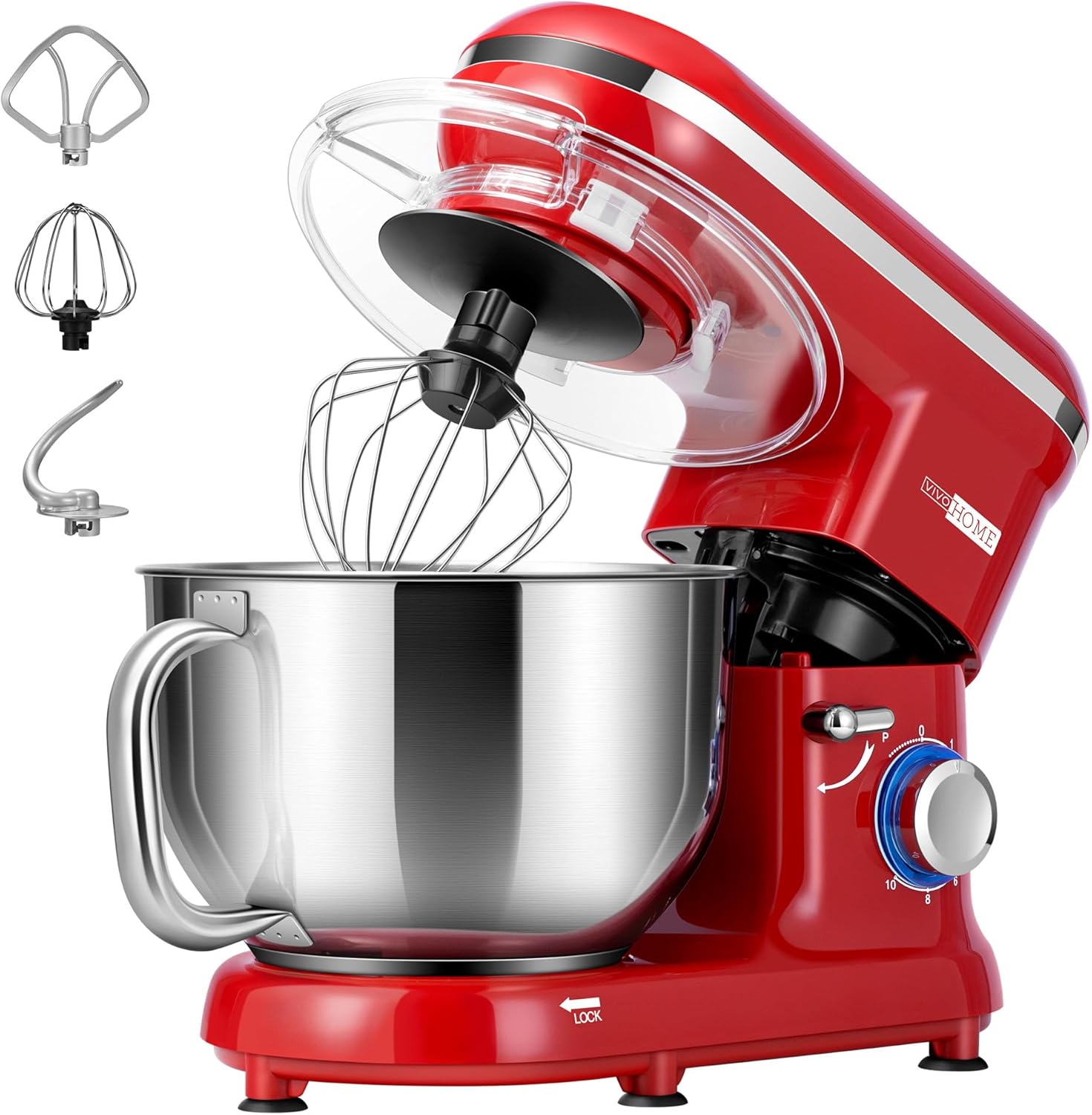 VIVOHOME Stand Mixer, W Speed Quart Tilt Head Kitche