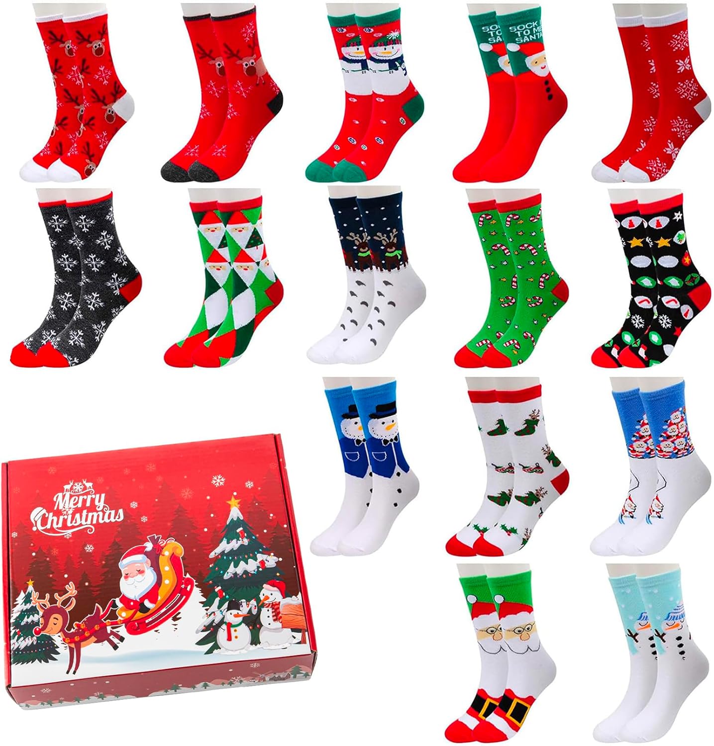 MarJunSep Pairs Women's Christmas Socks Gifts for Women A