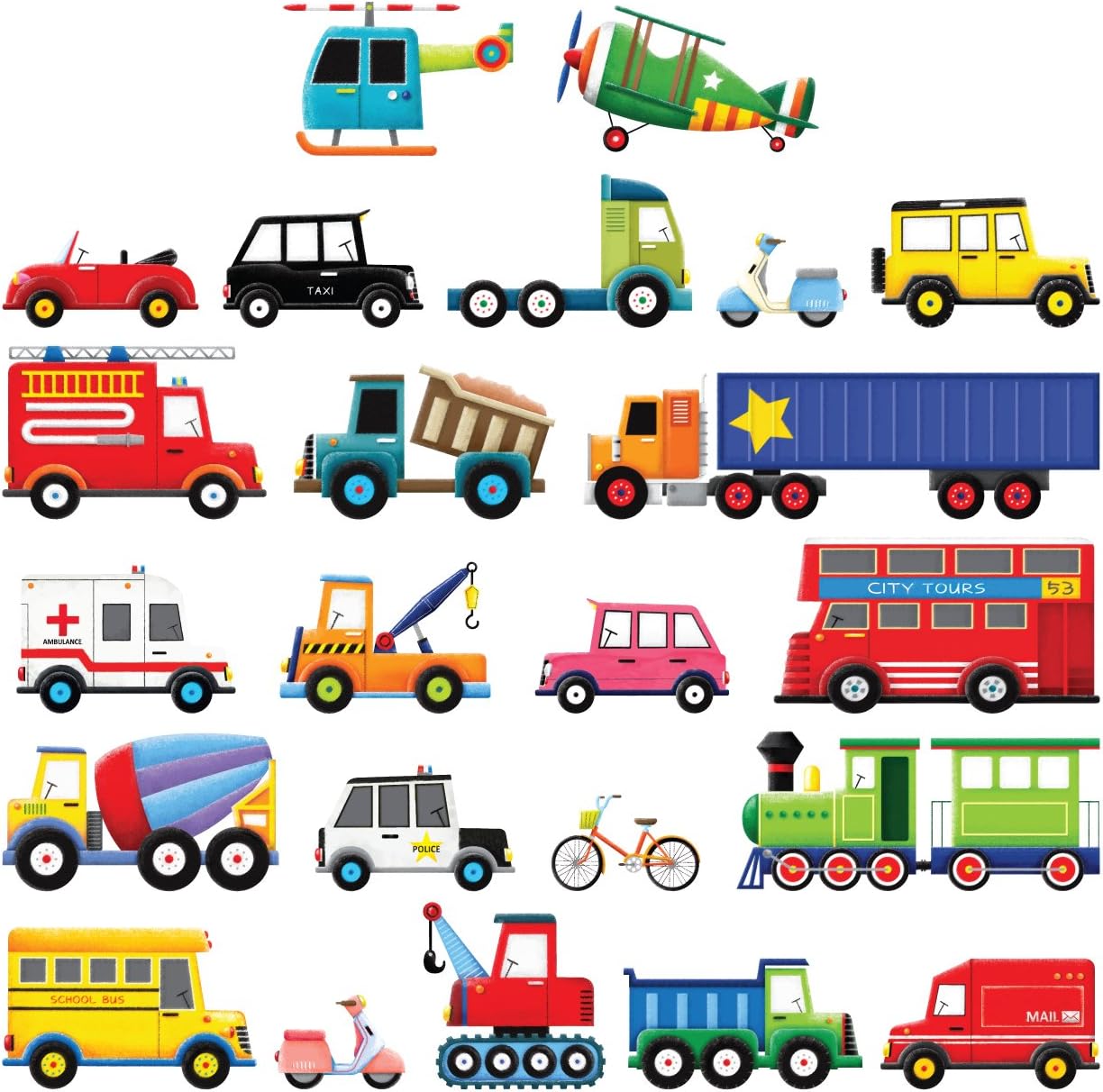 DECOWALL DS Transports Kids Wall Stickers Wall Decals P