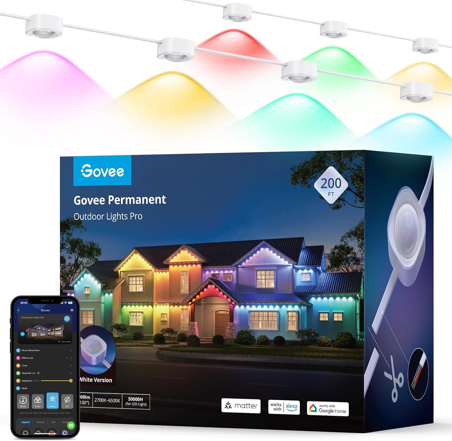 Govee Permanent Outdoor Lights Pro, ft with RGBIC LED