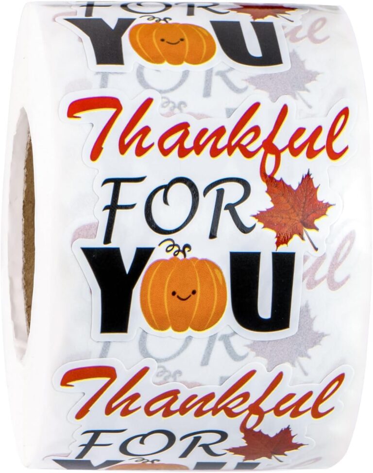 WRAPAHOLIC Autumn Stickers Pumpkin and Maple Leaf with Tha