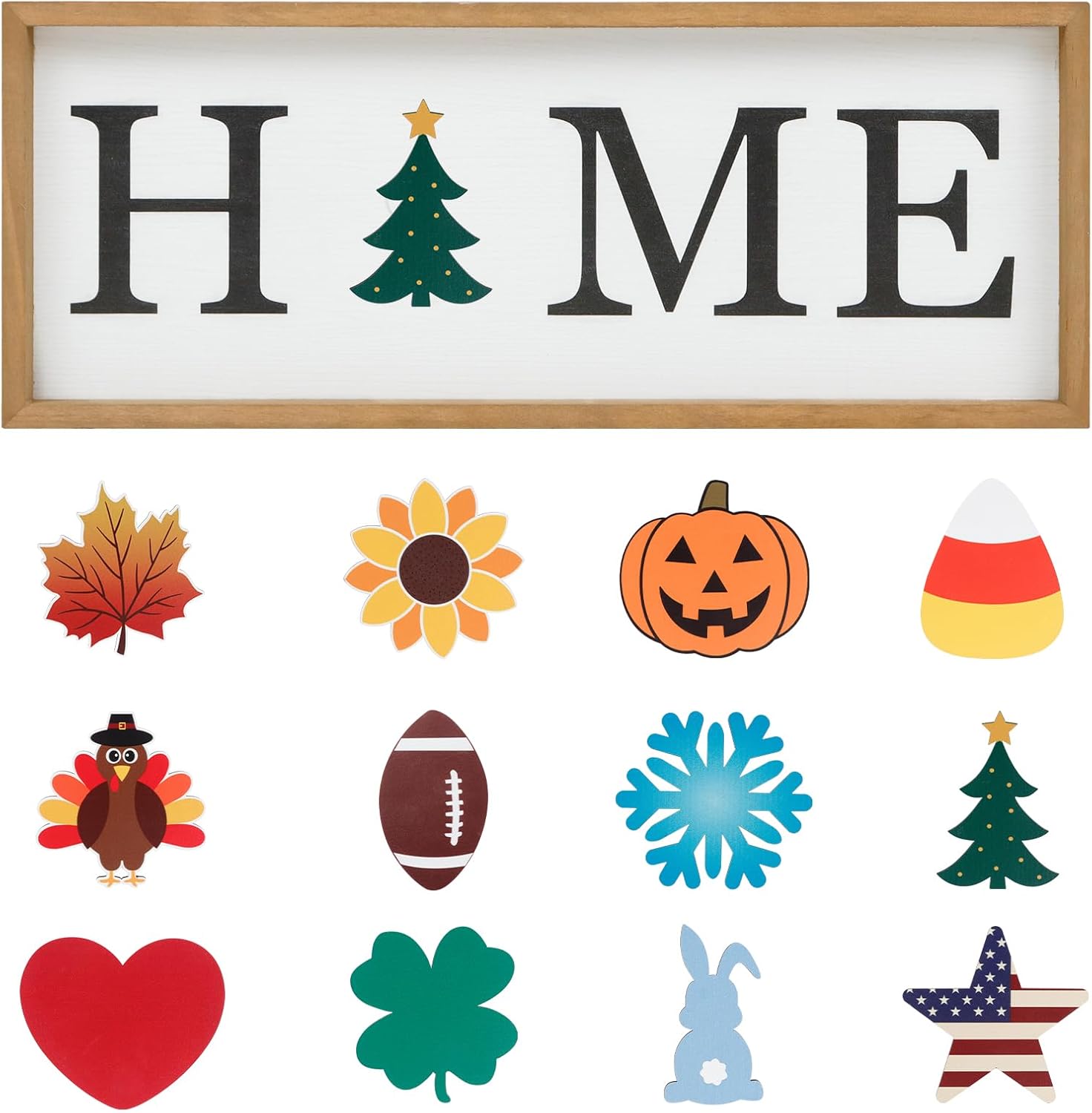 Christmas Decorations HOME Tabletop Sign with Pcs Interch