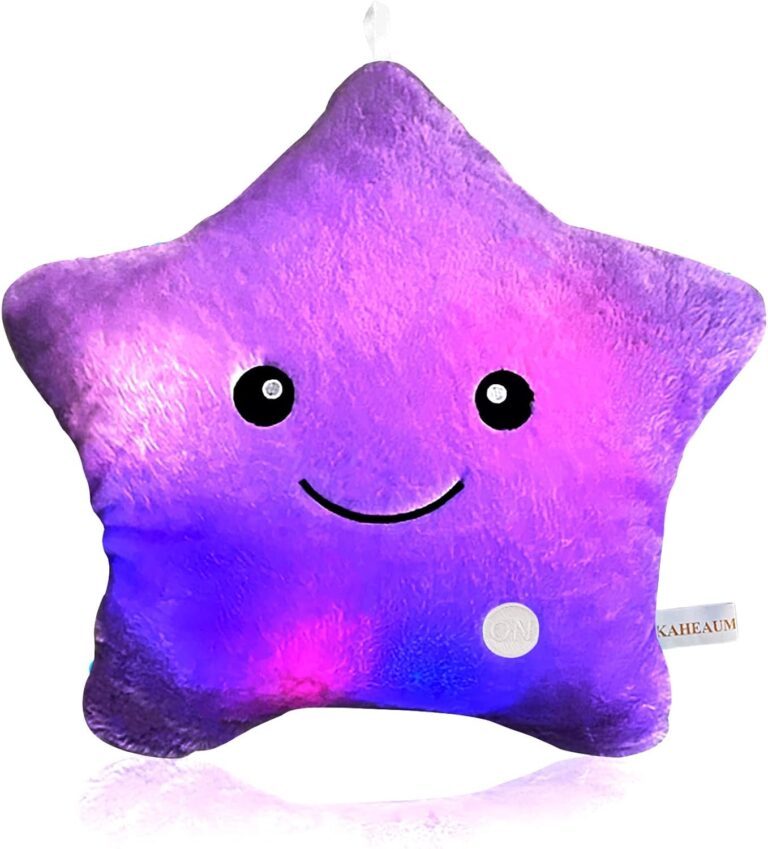 Kids Decorative Pillow,Cute Star LED Light Up Pillow Gift fo