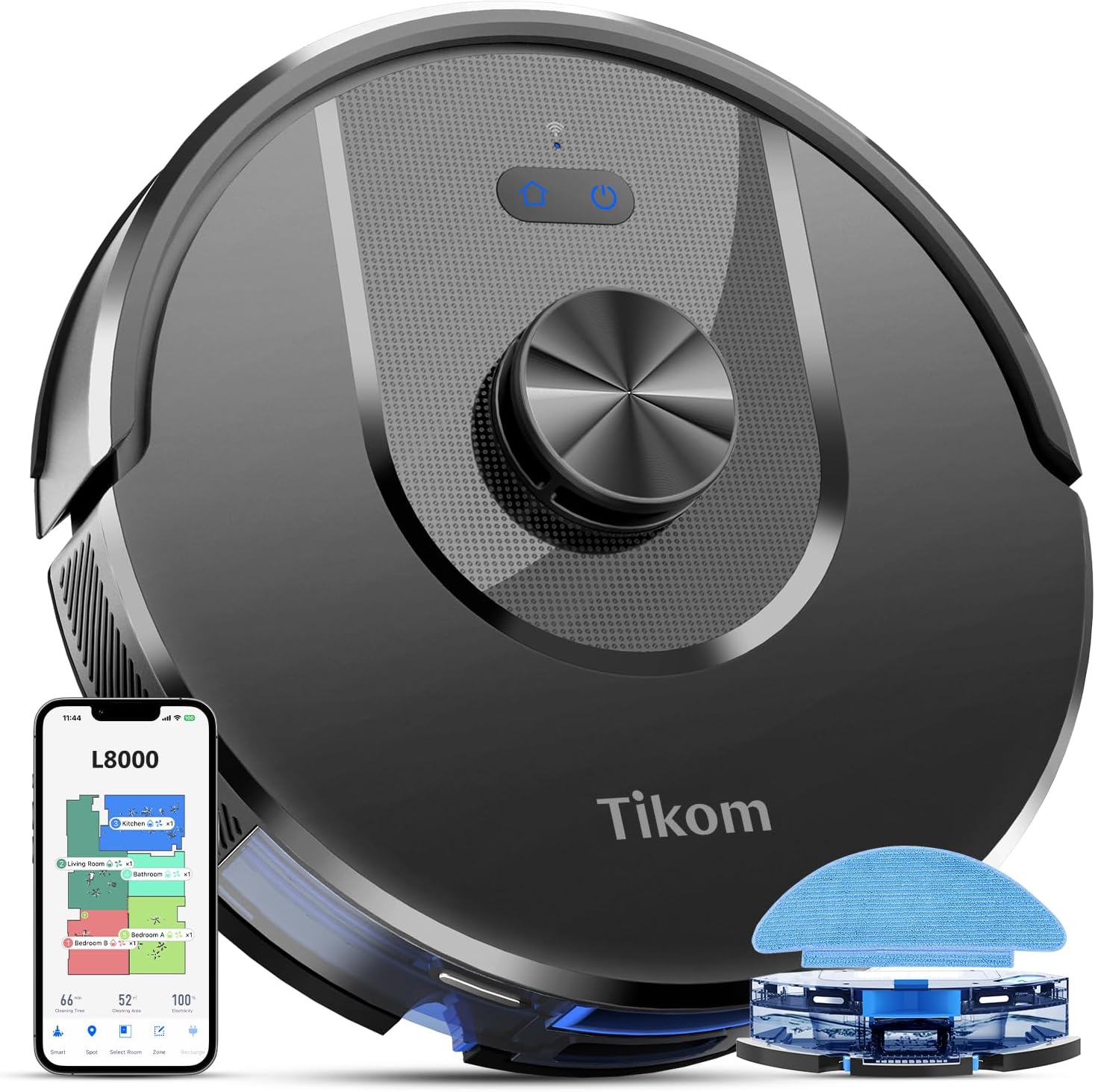 Tikom Robot Vacuum and Mop, L Laser LiDAR Navigation Rob