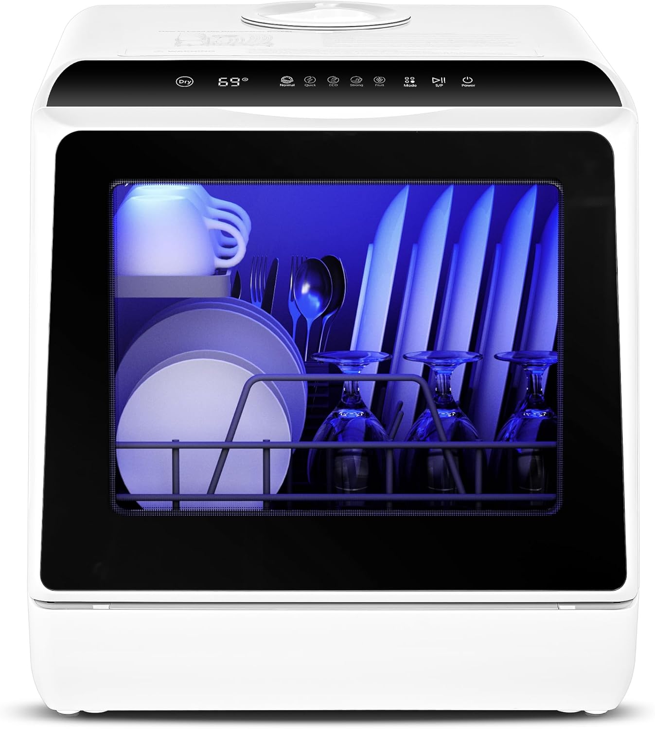 EUHOMY Mini Portable Dishwasher Countertop Compact Dishwashe