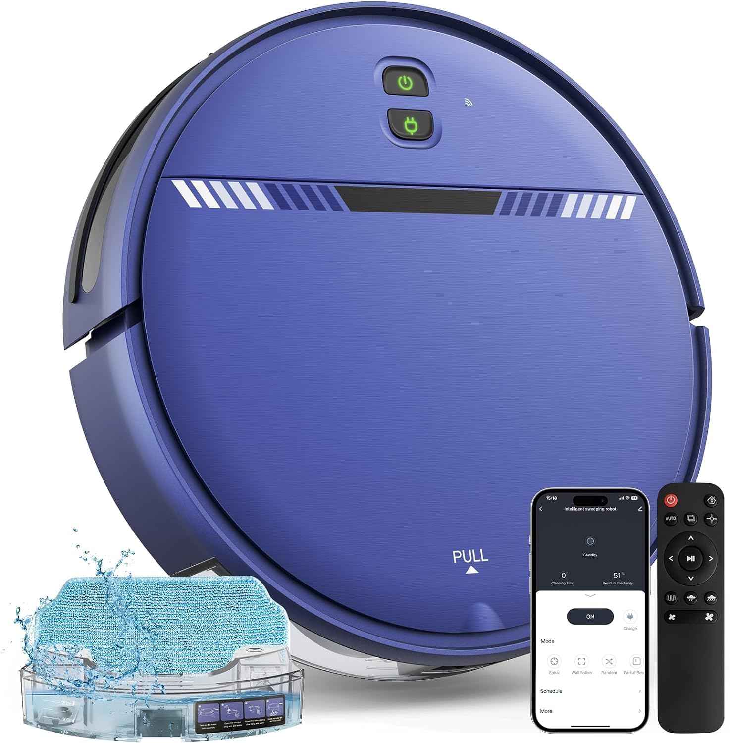 Robot Vacuum and Mop Combo, WiFi/App/Voice, Robotic Vacuum C