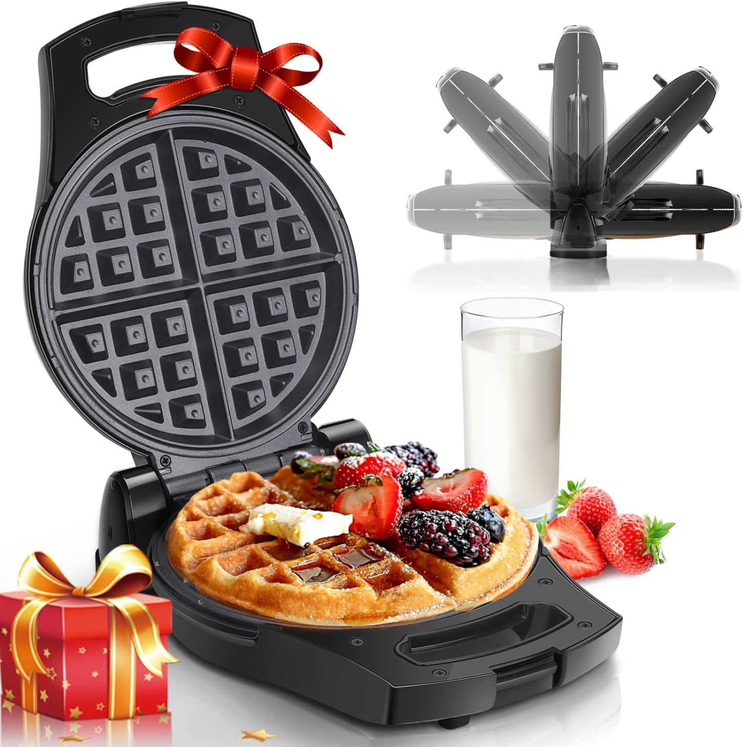 Aigostar Belgian Waffle Maker Thick ", Inch Flip Waffle