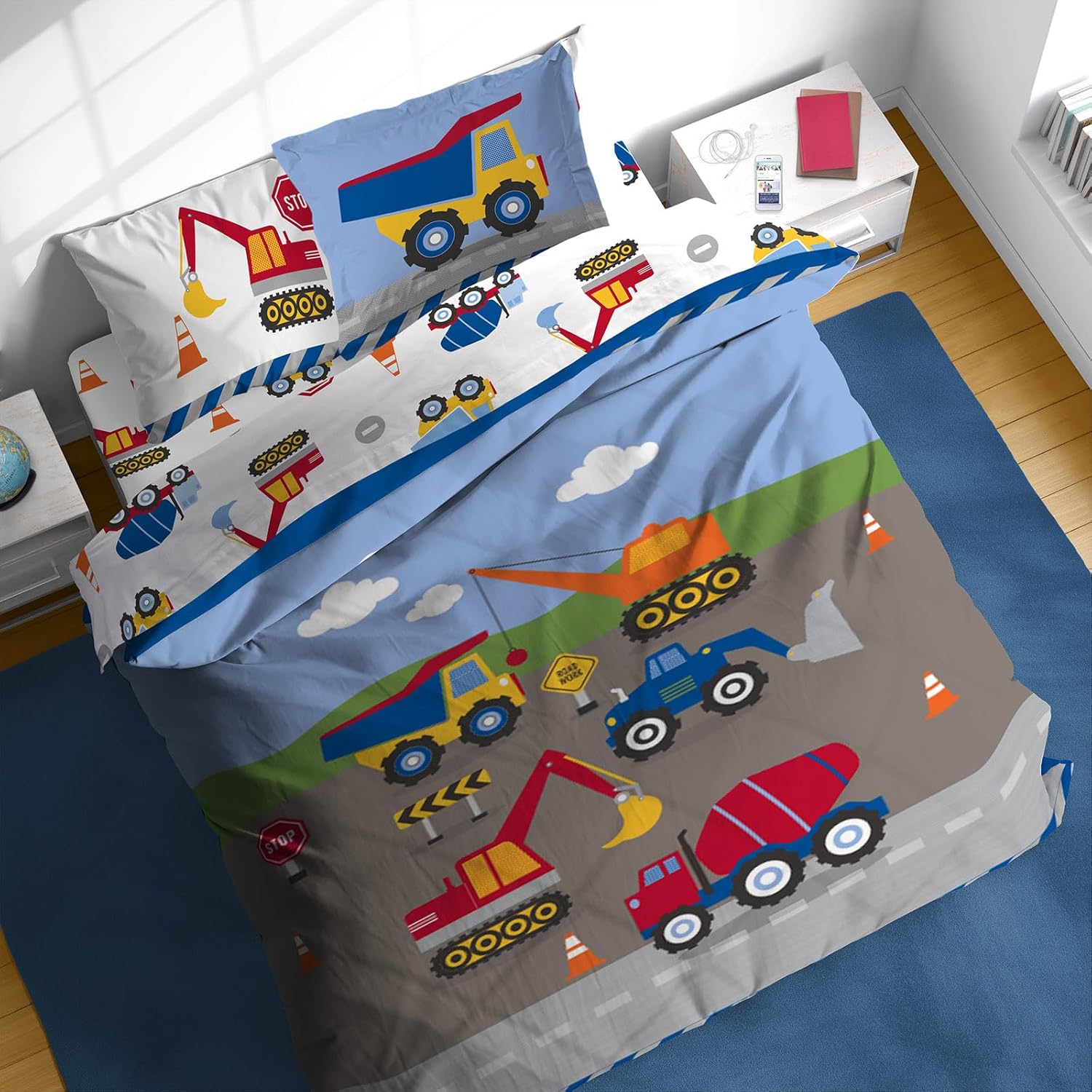 Sunny Side Up Construction Zone Full Comforter Set