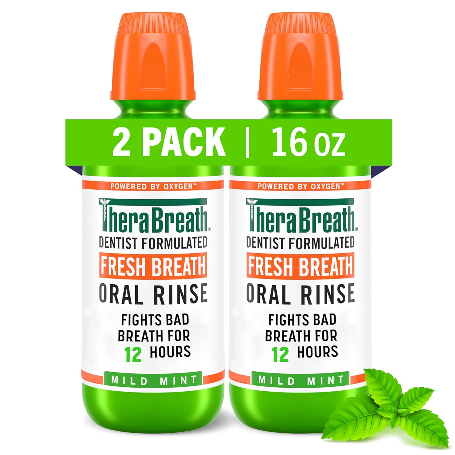 TheraBreath Fresh Breath Mouthwash, Mild Mint Flavor, Alcoho