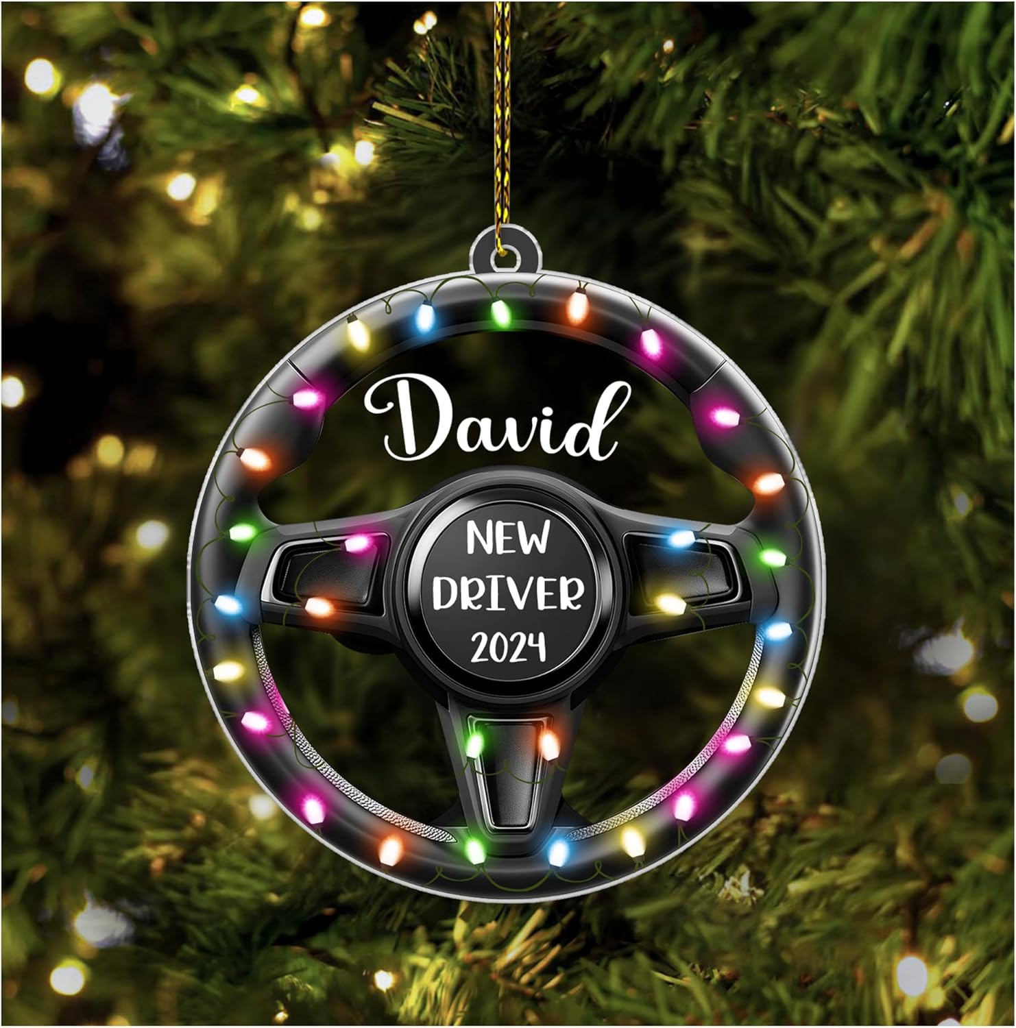 Hyturtle Personalized New Driver D Flat Christmas Ornament