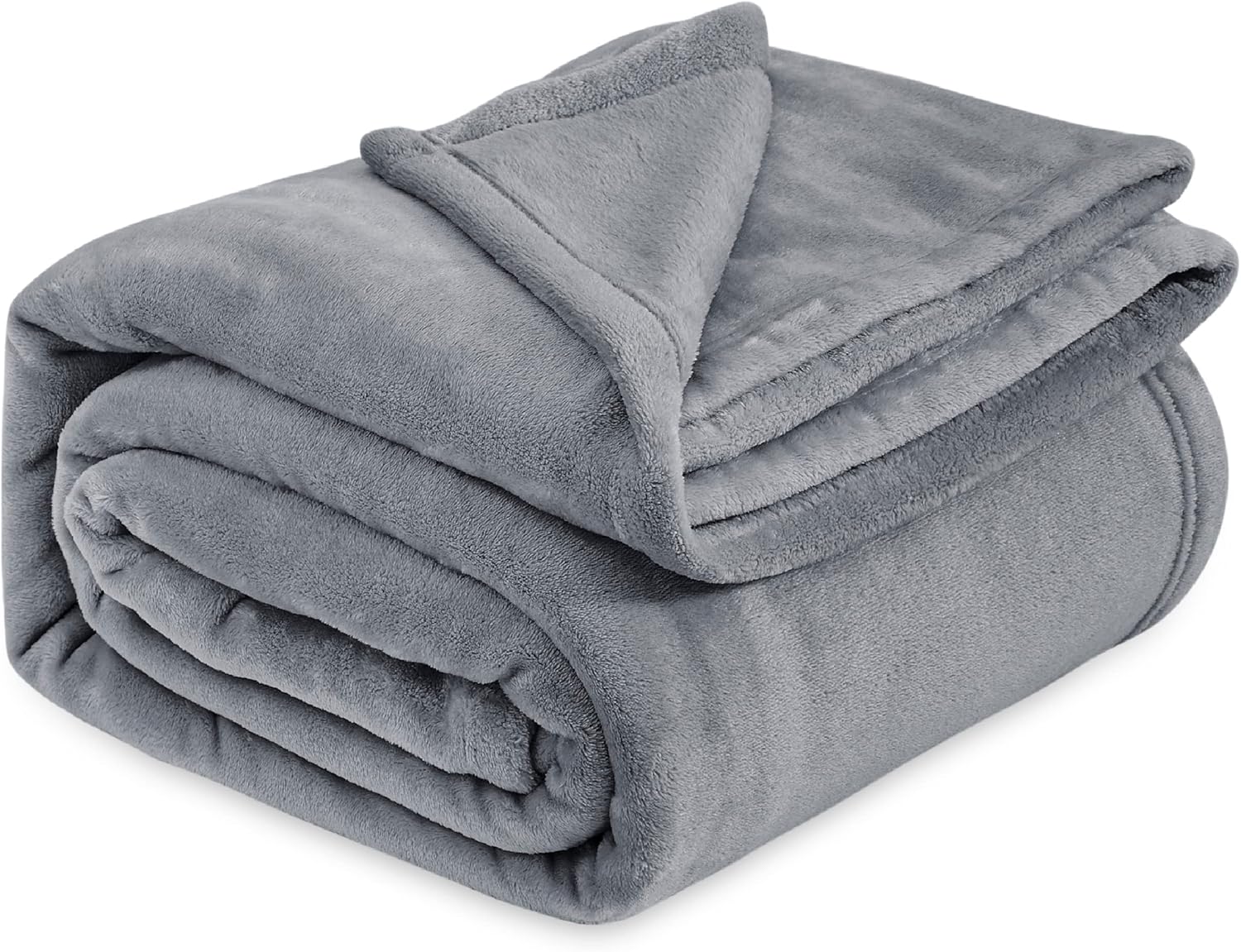 Bedsure Fleece Bed Blankets Queen Size Grey Soft Lightweig