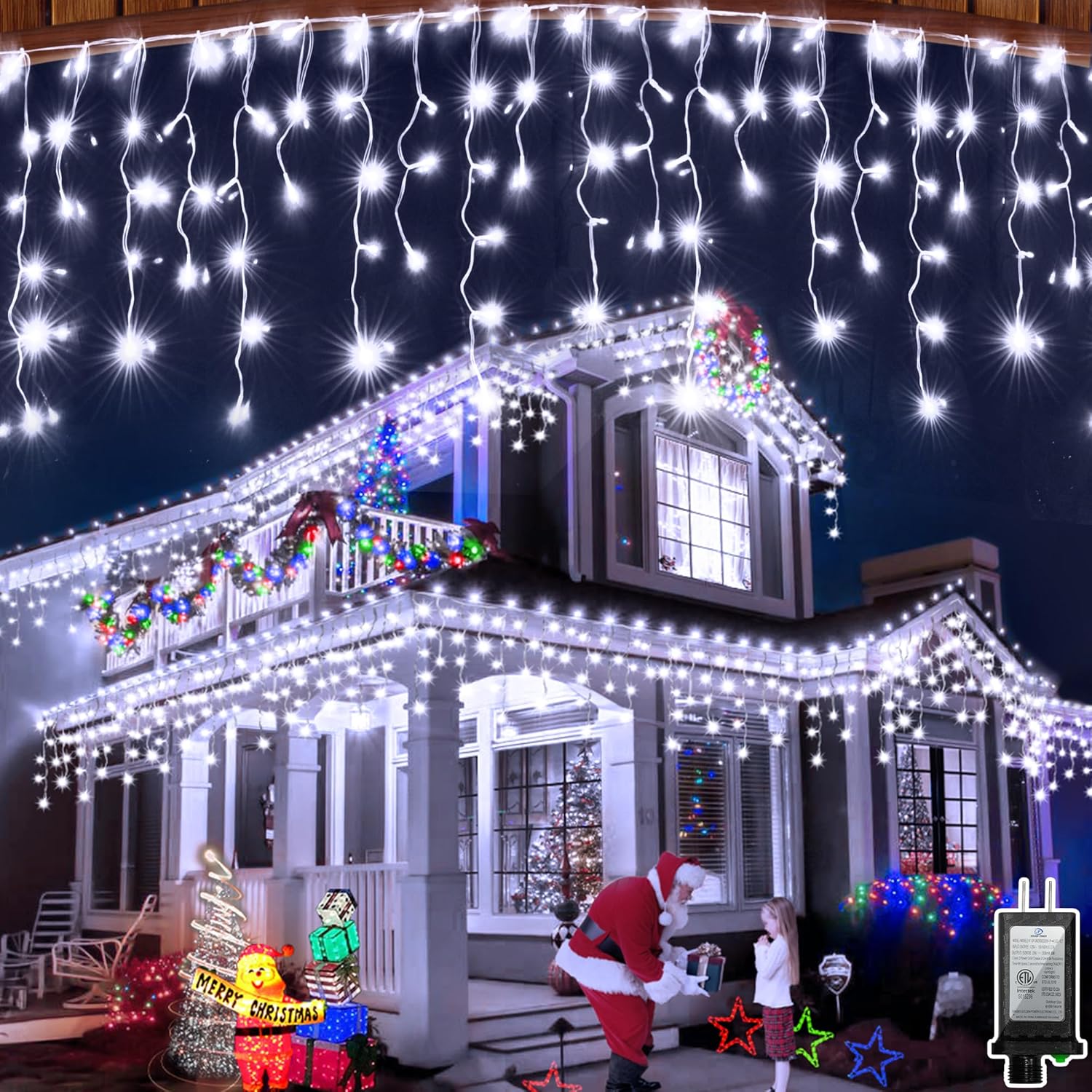 LED Christma Lights With Drops, FT Outdoor Hanging