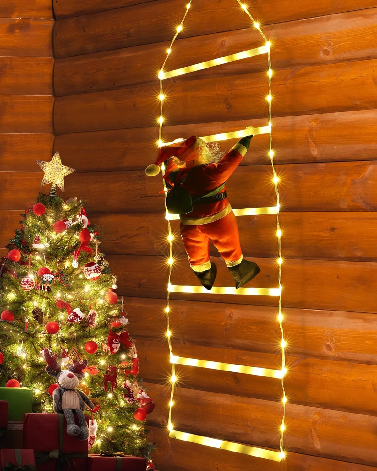 Toodour LED Christmas Light Christmas Decorative Ladder Li