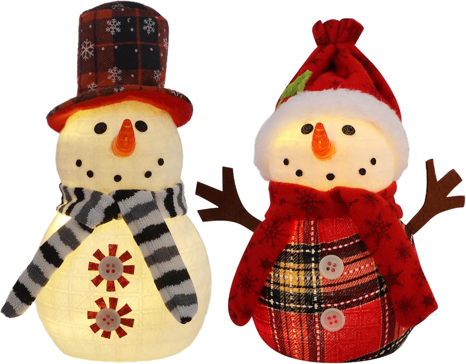 Christmas Table Decorations, Pcs Snowman with Warm White L