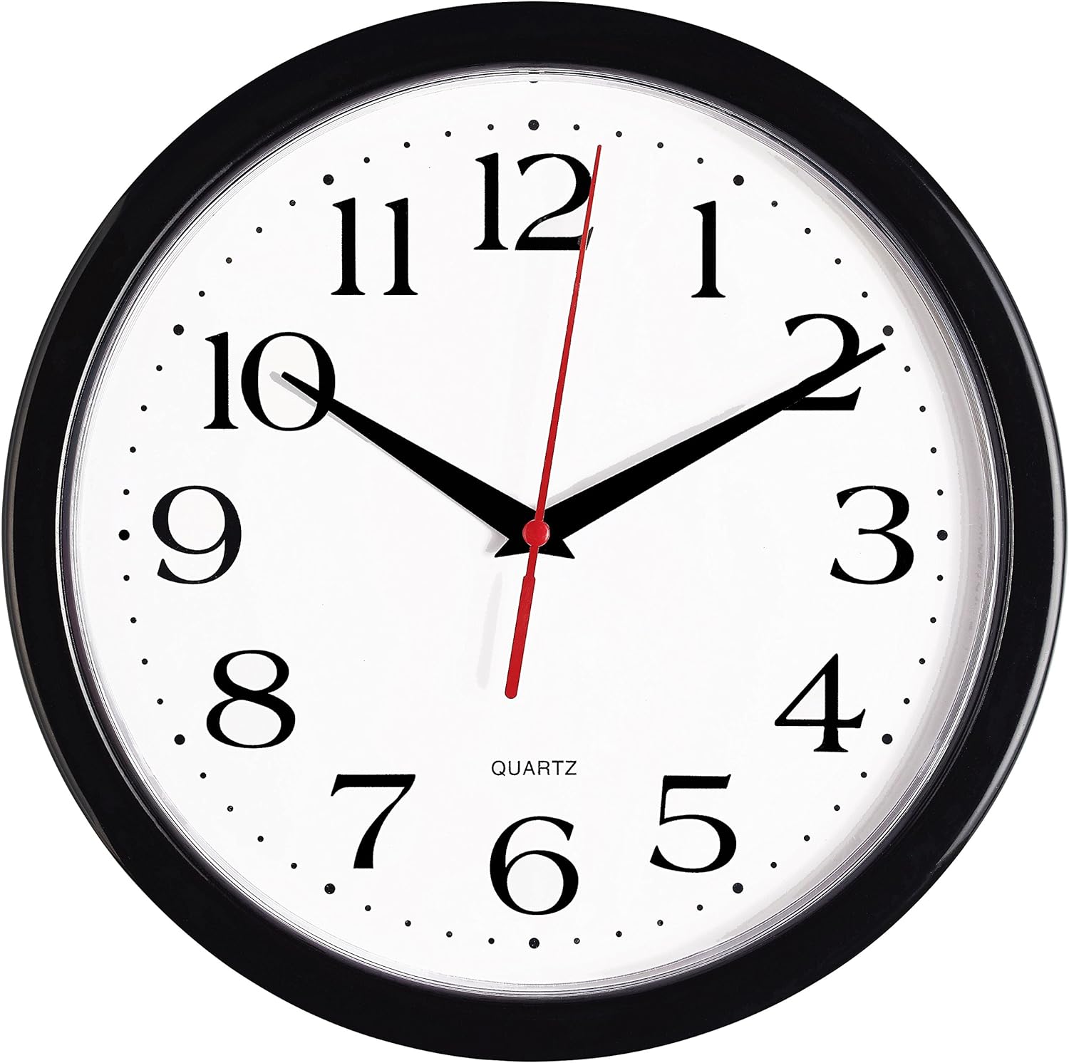 Bernhard Products Black Wall Clock Silent Non Ticking Inc