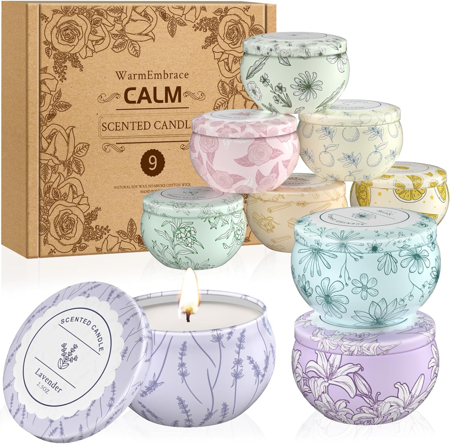 WarmEmbrace Scented Candles, Candle Set of , Candles for Wo