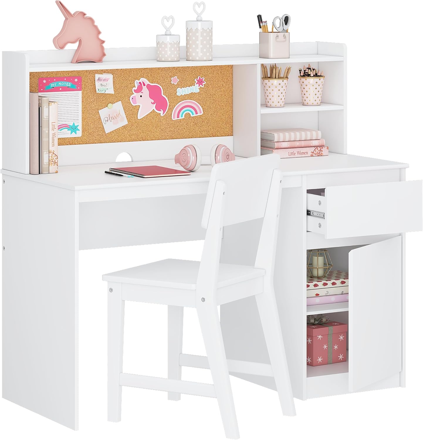 UTEX Kids Study Desk with Chair, Kids Desk and Chair