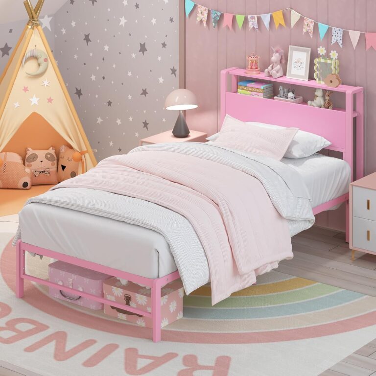 Weehom Twin Bed Frames for Kids with Tiers Wood